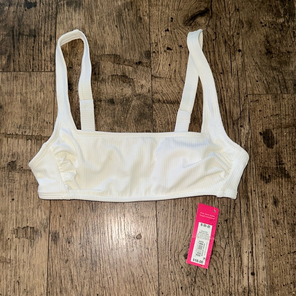 NWT white bikini top